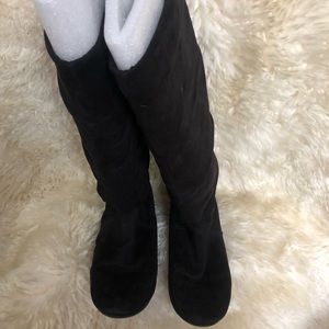 Black Suede Tall Boots
